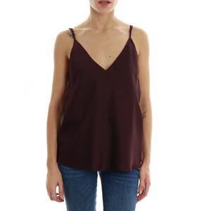 TOP IN RASO VICOLO BORDEAUX